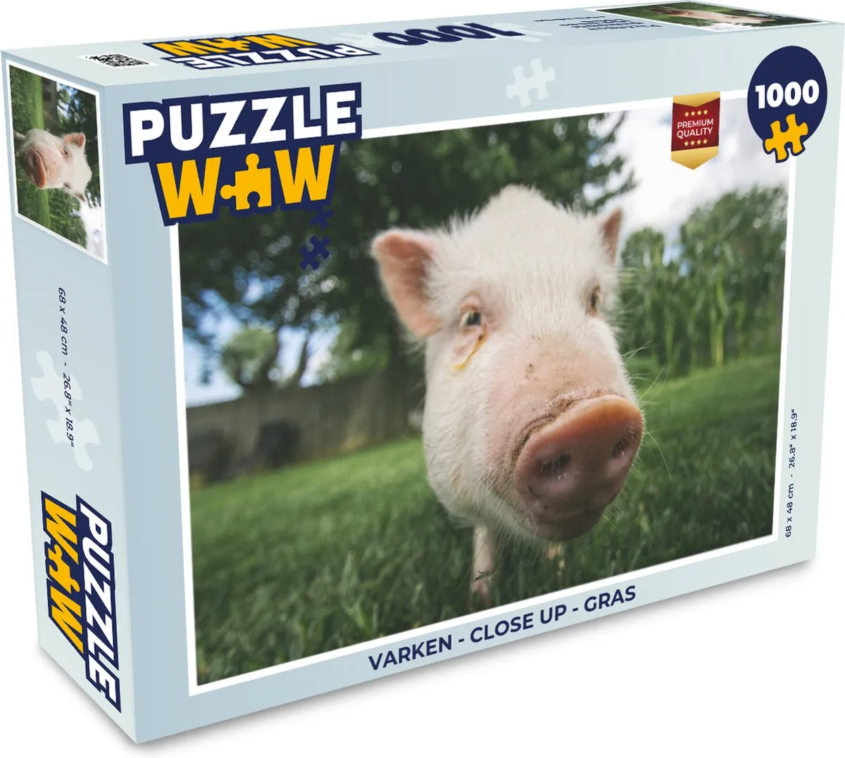 PuzzleWow Varken Close Up Legpuzzel 1000 Stuks - Multicolor