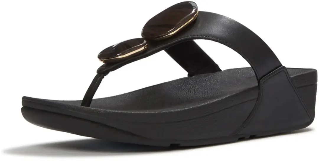 FITFLOP Lulu Marbled Stone Toe-post Slippers