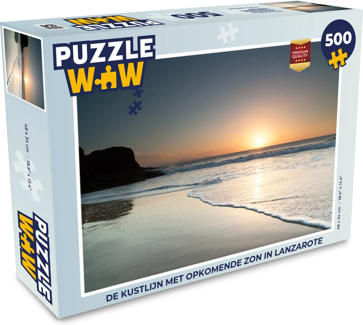 PuzzleWow Legpuzzel De Kustlijn Lanzarote 500 Stuks - Multicolor