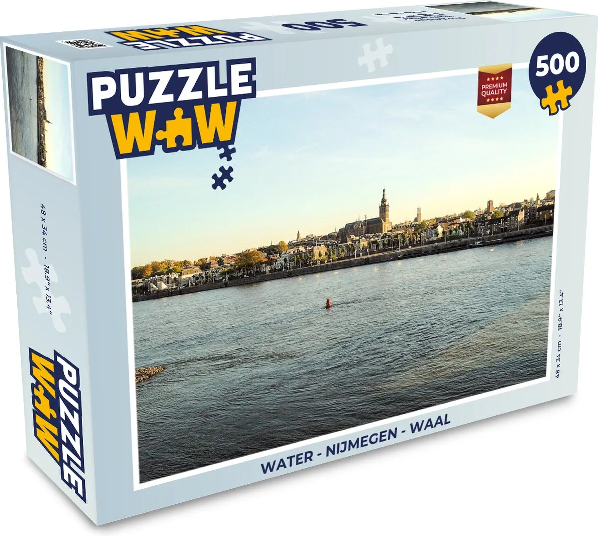 PuzzleWow Nijmegen - Waal Legpuzzel 500 Stuks - Multicolor