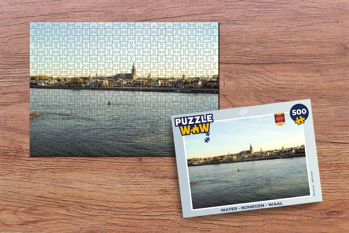 PuzzleWow Nijmegen - Waal Legpuzzel 500 Stuks - Multicolor