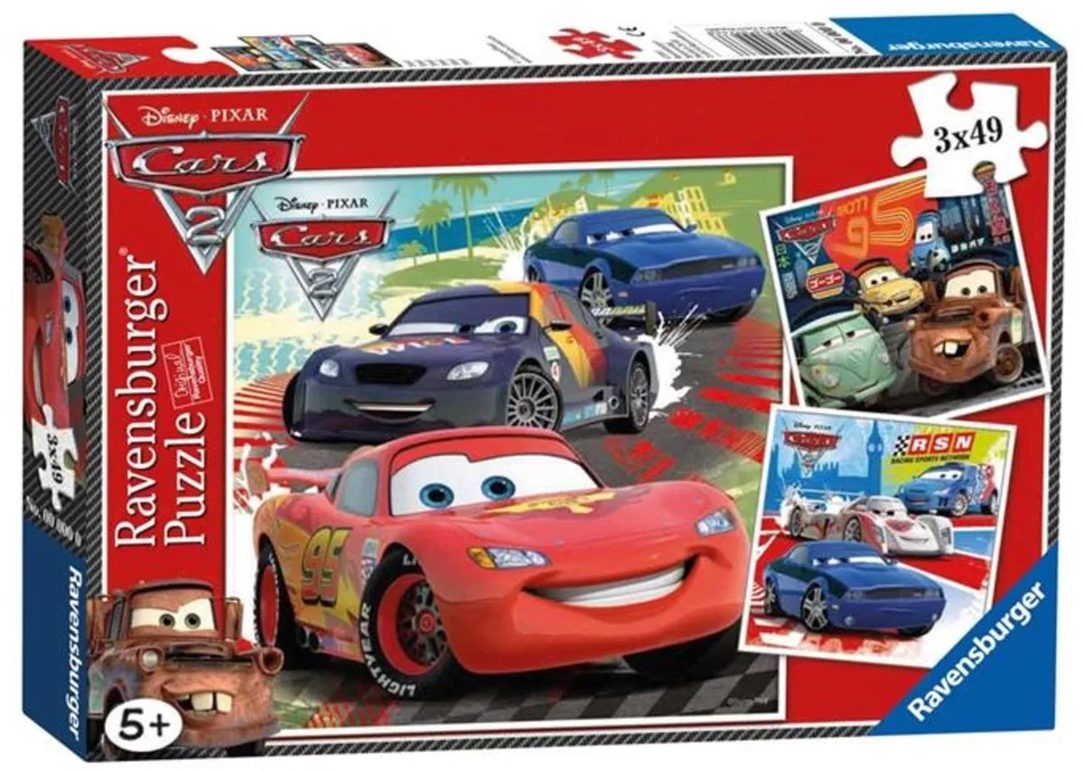 Ravensburger Disney Cars Wereldwijde Race Puzzels - 3x49 Stuks