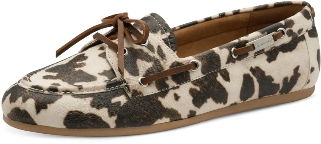 Tamaris dames mocassin 1-23612-46-102 damesschoen slipper ballerina koeienprint
