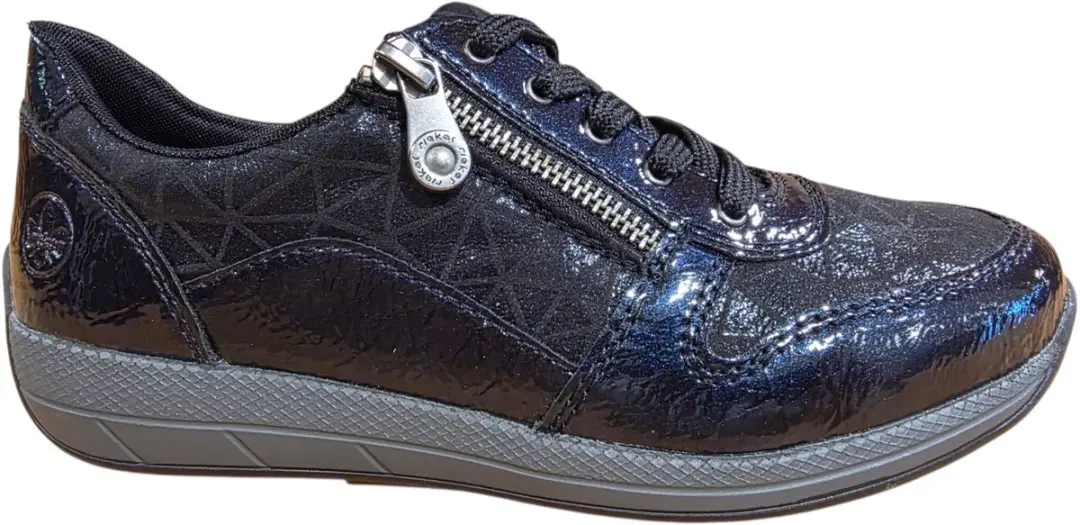 Rieker art. N1100-14 dames sneaker H leest veter/rits blauw maat 40