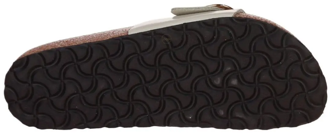 Madrid Big Buckle Natural Leather Patent High-Shine Oyster