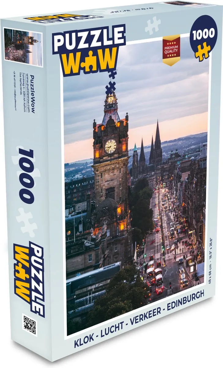 PuzzleWow Edinburgh Legpuzzel 1000 Stuks - Multicolor