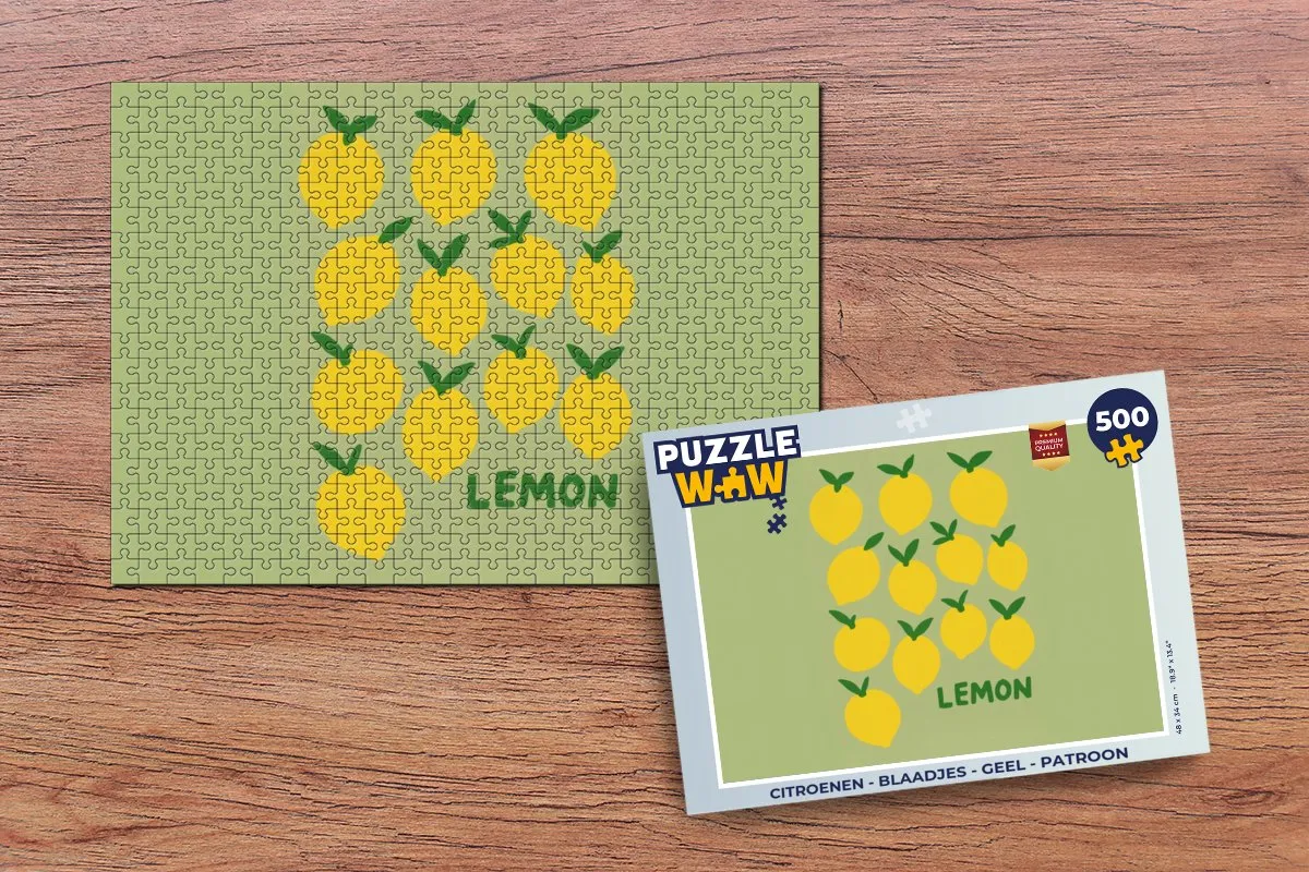 PuzzleWow Citroenen Legpuzzel 500 Stuks - Geel Patroon