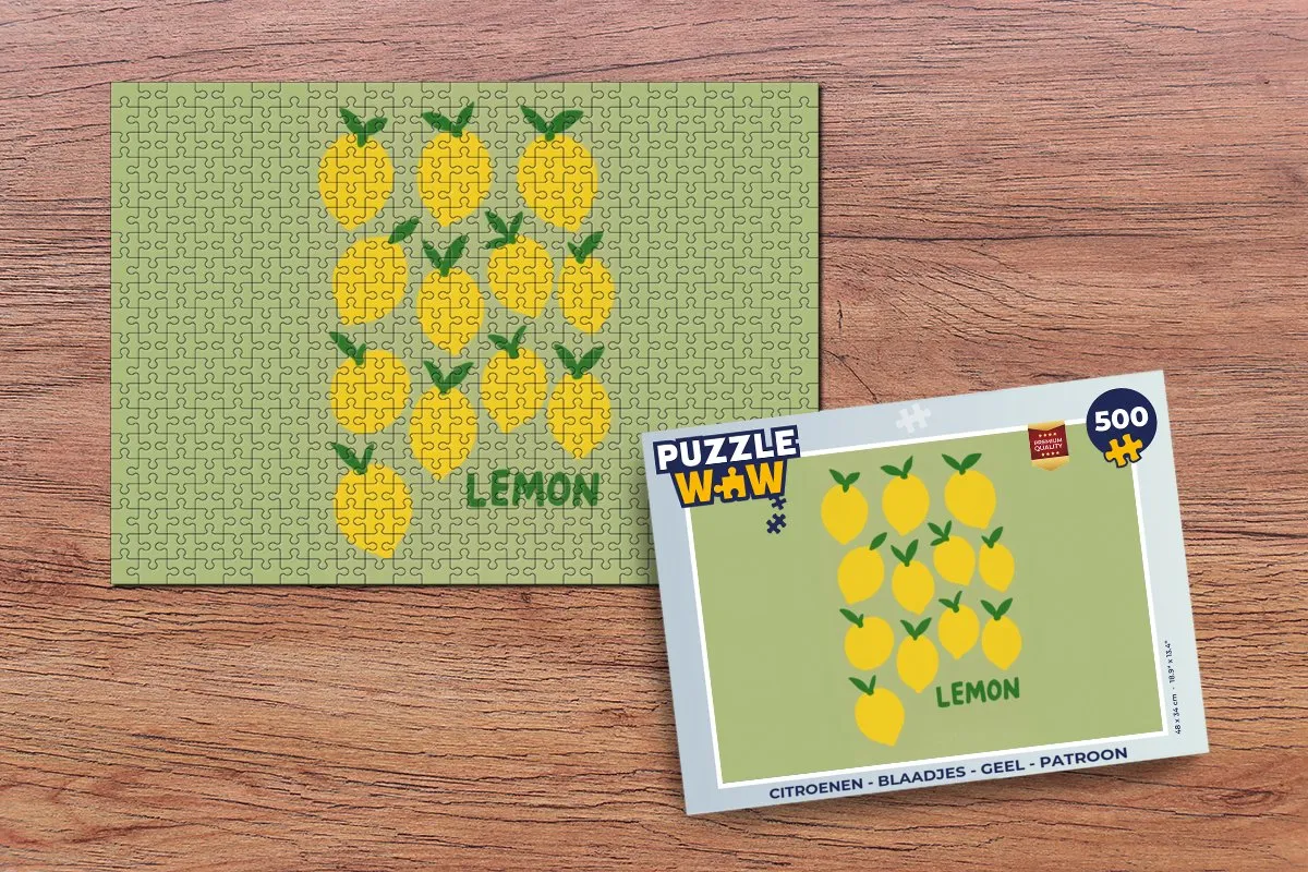 PuzzleWow Citroenen Legpuzzel 500 Stuks - Geel Patroon