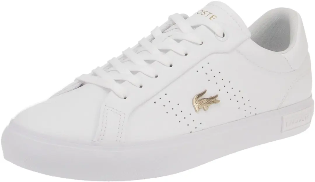 Lacoste Powercourt 2.0 Dames Sneakers - Wit/Goud - Maat 40