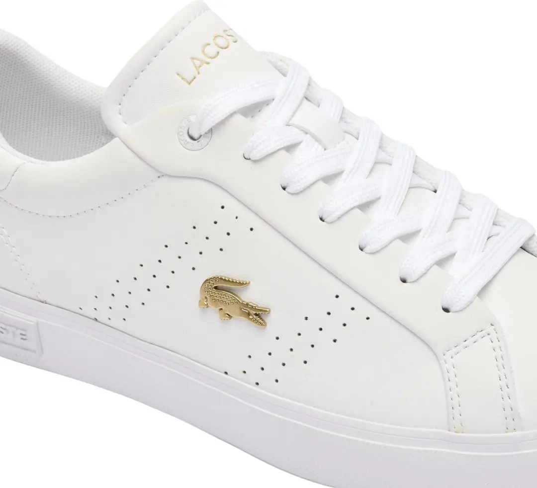 Lacoste Powercourt 2.0 Dames Sneakers - Wit/Goud - Maat 40