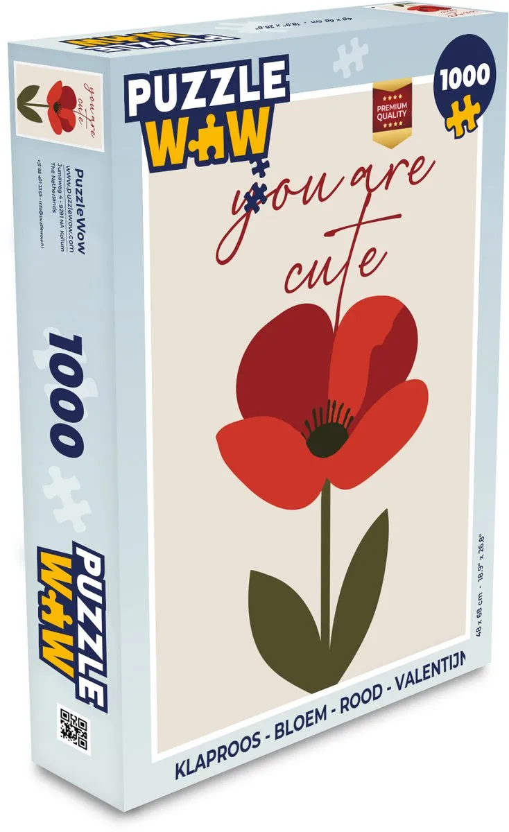 PuzzleWow Klaproos Legpuzzel 1000 Stuks