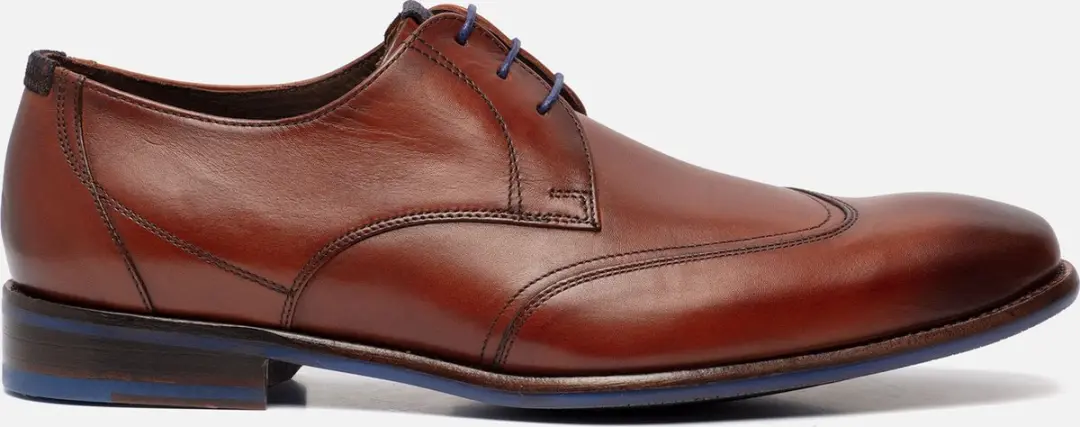 Floris van Bommel Veterschoenen cognac Leer