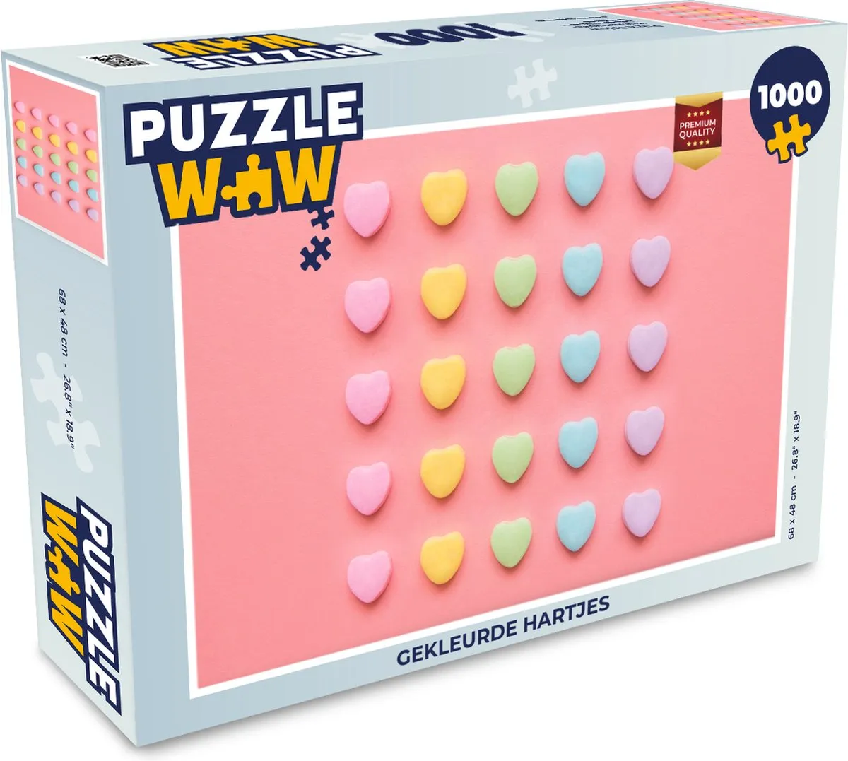 PuzzleWow Legpuzzel Hartjes 1000 Stuks - Multicolor