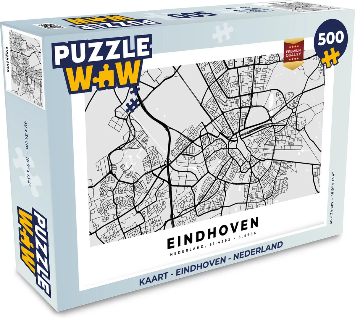 PuzzleWow Legpuzzel Eindhoven Nederland 500 Stuks - Multicolor