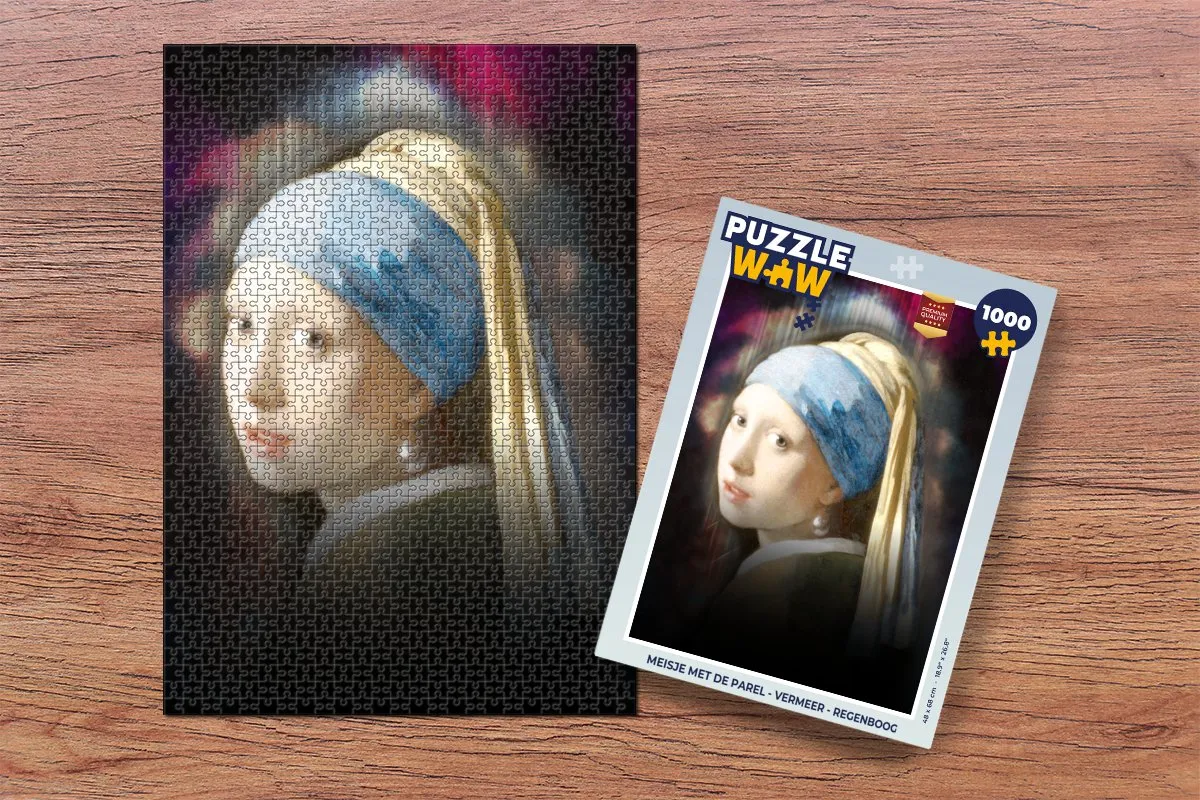 PuzzleWow Vermeer Regenboog Legpuzzel 1000 Stuks - Multicolor