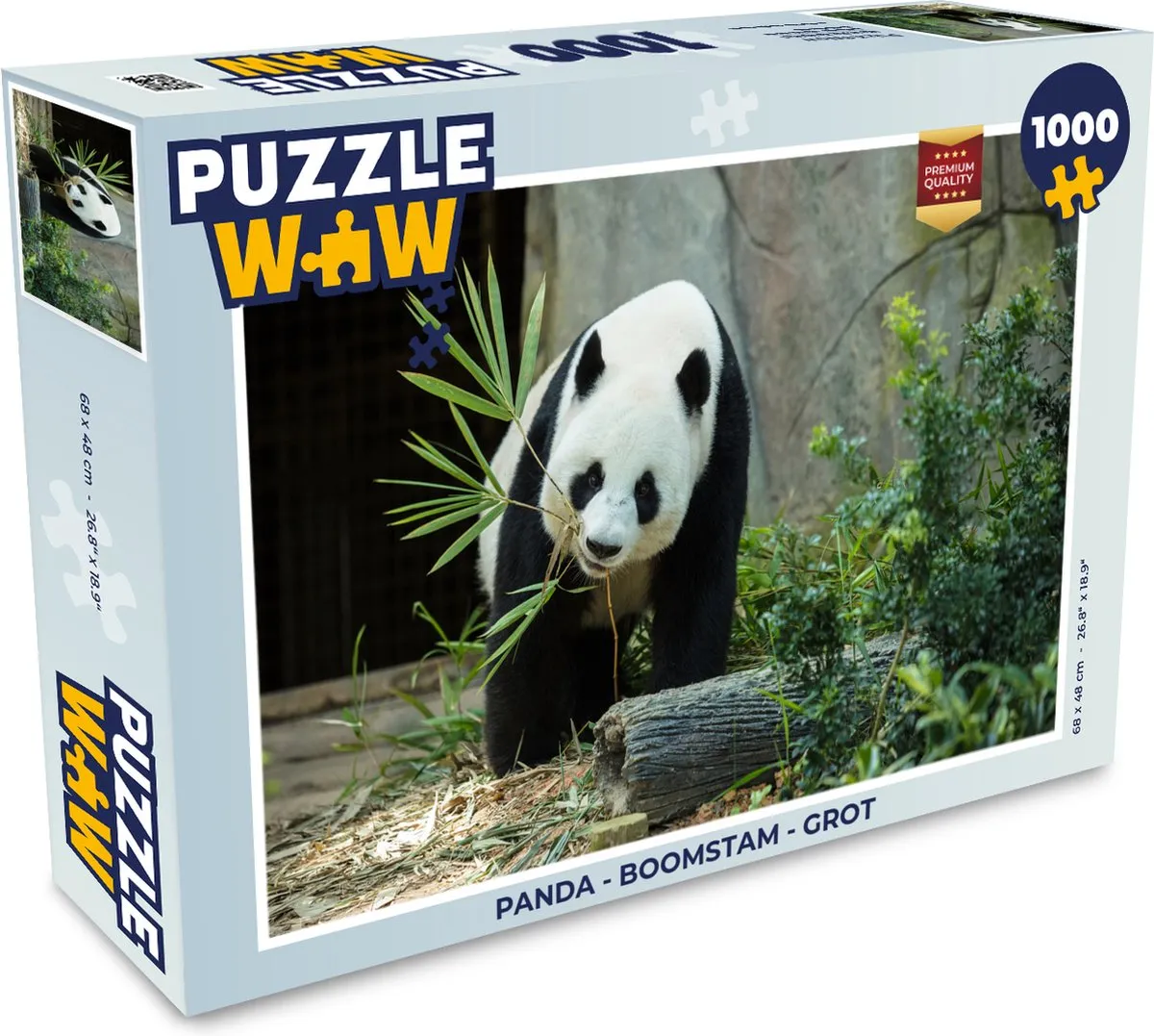 PuzzleWow Puzzel Panda Boomstam Grot Legpuzzel 1000 Stuks - Multicolor