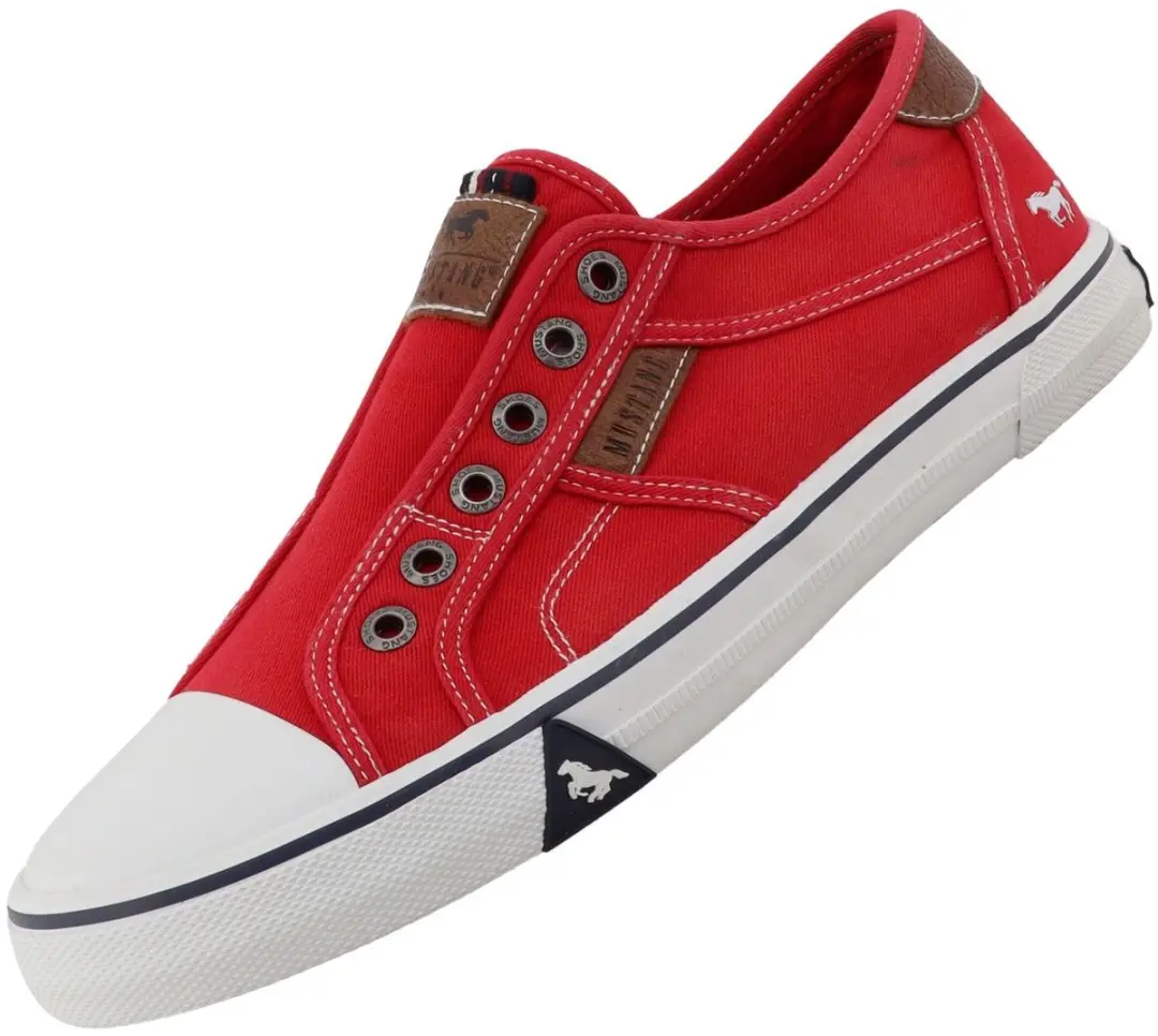 Mustang heren sneaker van canvas rood