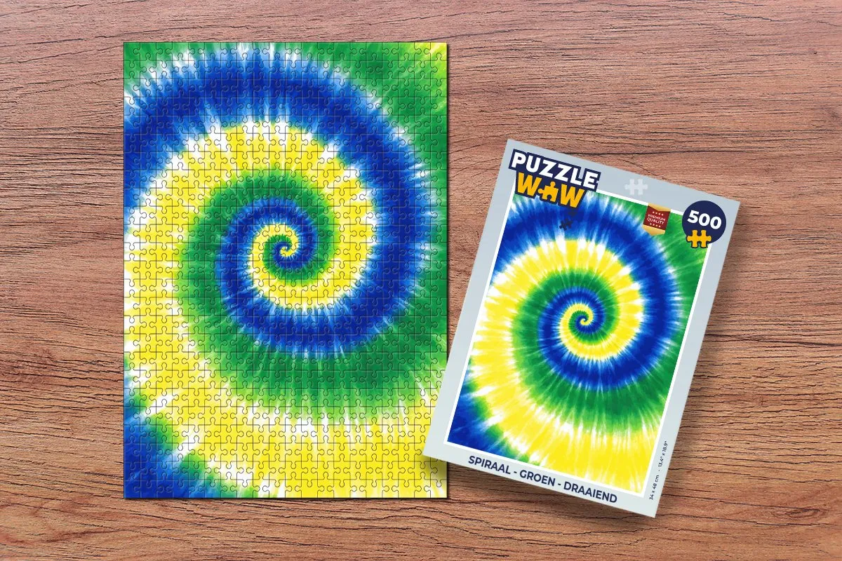 PuzzleWow Spiraal Puzzel 500 Stuks - Draaiend Groen