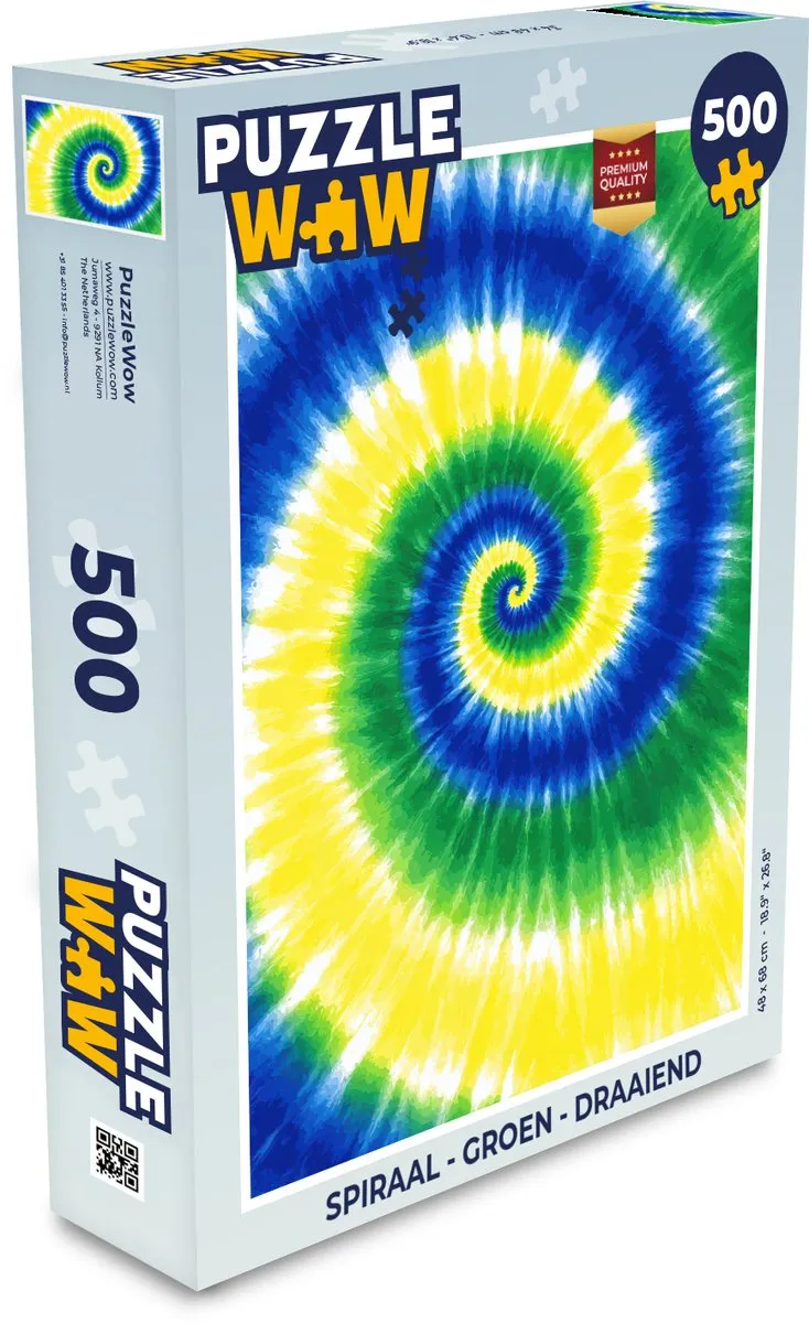 PuzzleWow Spiraal Puzzel 500 Stuks - Draaiend Groen