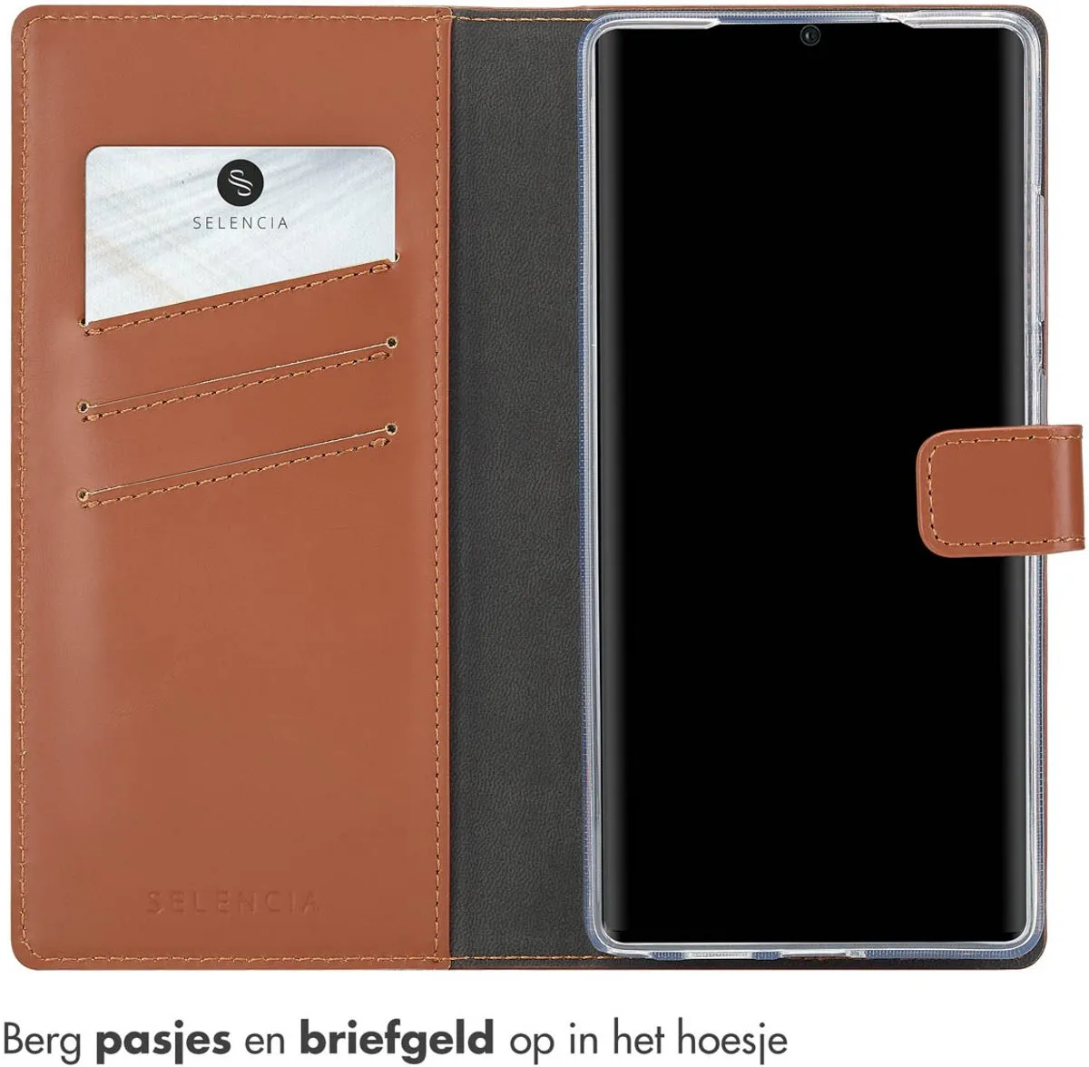 Selencia Bookcase Hoesje Samsung Galaxy S25 Ultra - Donkerbruin