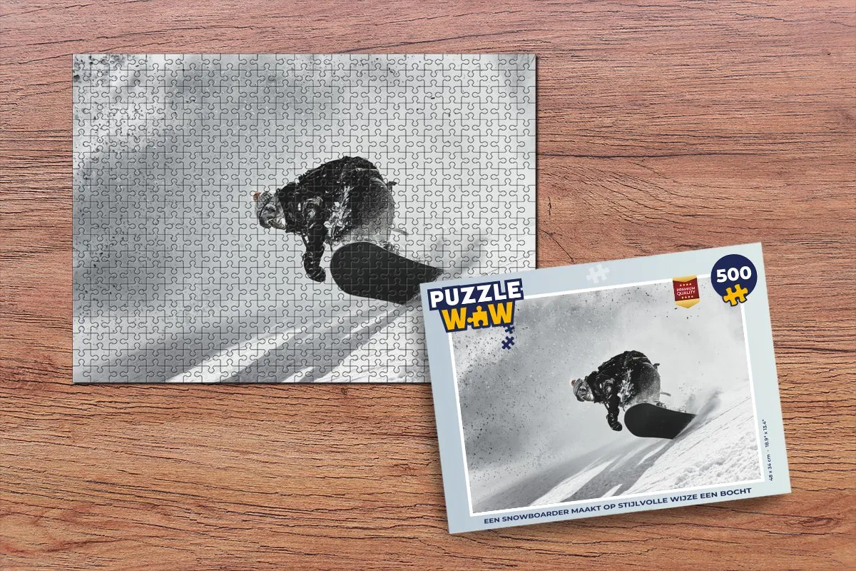 PuzzleWow Legpuzzel Snowboarder 500 Stuks - Multicolor