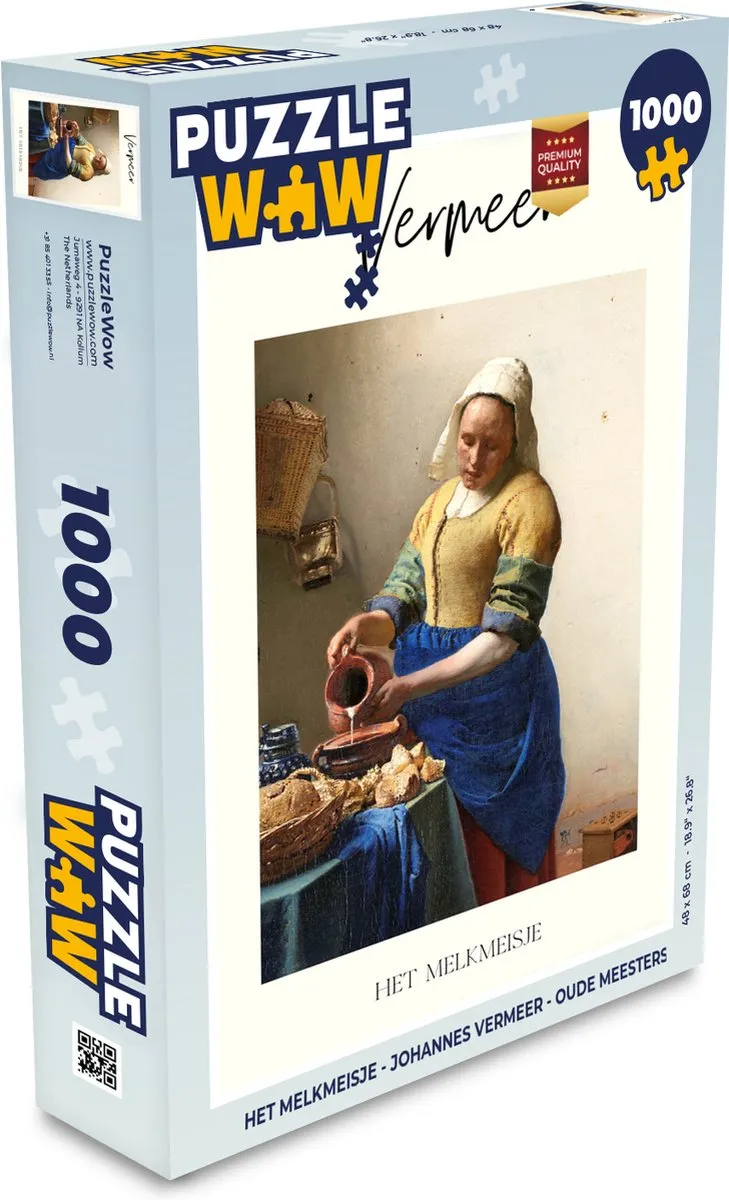 PuzzleWow Het Melkmeisje Legpuzzel 1000 Stuks