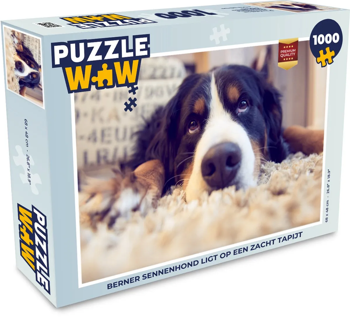 PuzzleWow Berner Sennenhond Legpuzzel 1000 Stuks - Multicolor