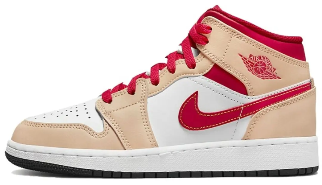 Air Jordan 1 Mid Light Cardinal Curry (GS)