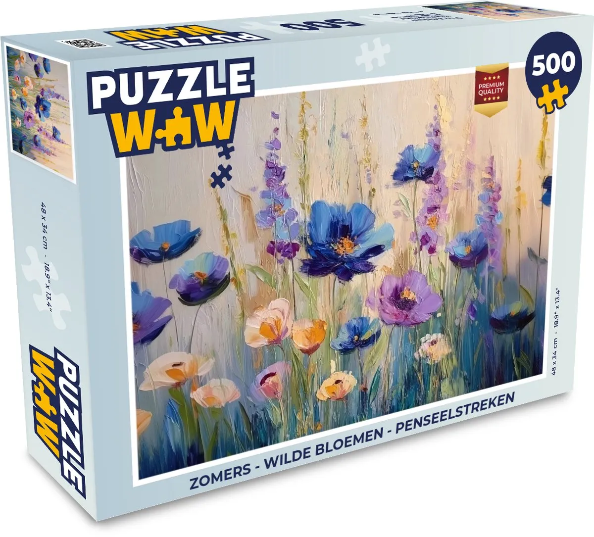 PuzzleWow Wilde Bloemen Legpuzzel 500 Stuks - Zomers