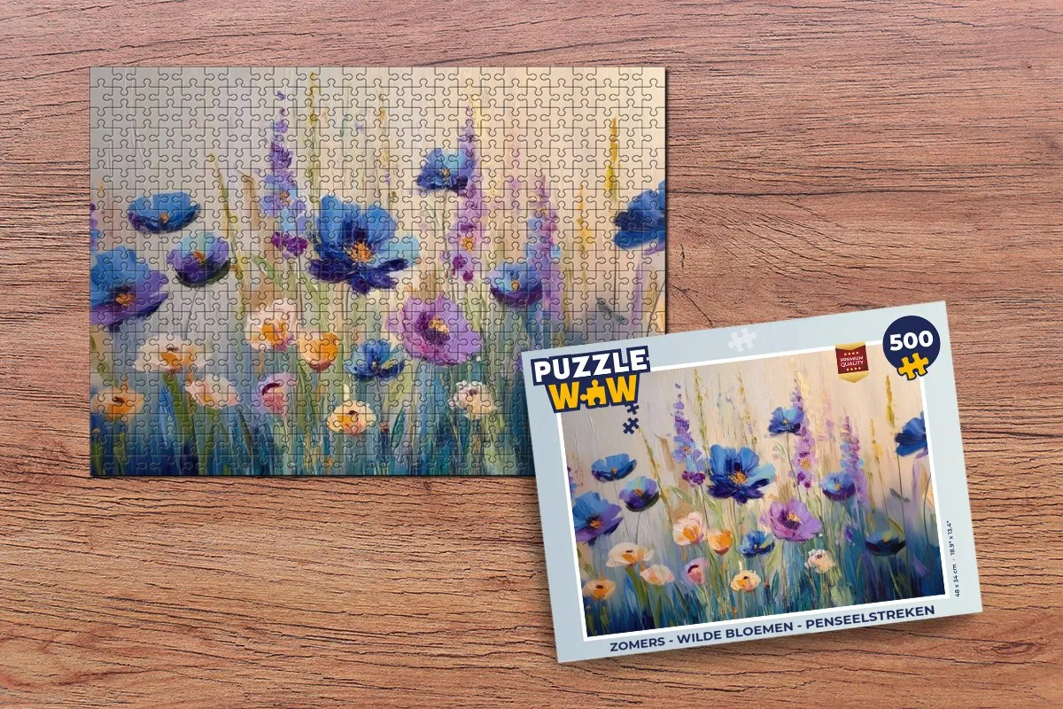 PuzzleWow Wilde Bloemen Legpuzzel 500 Stuks - Zomers