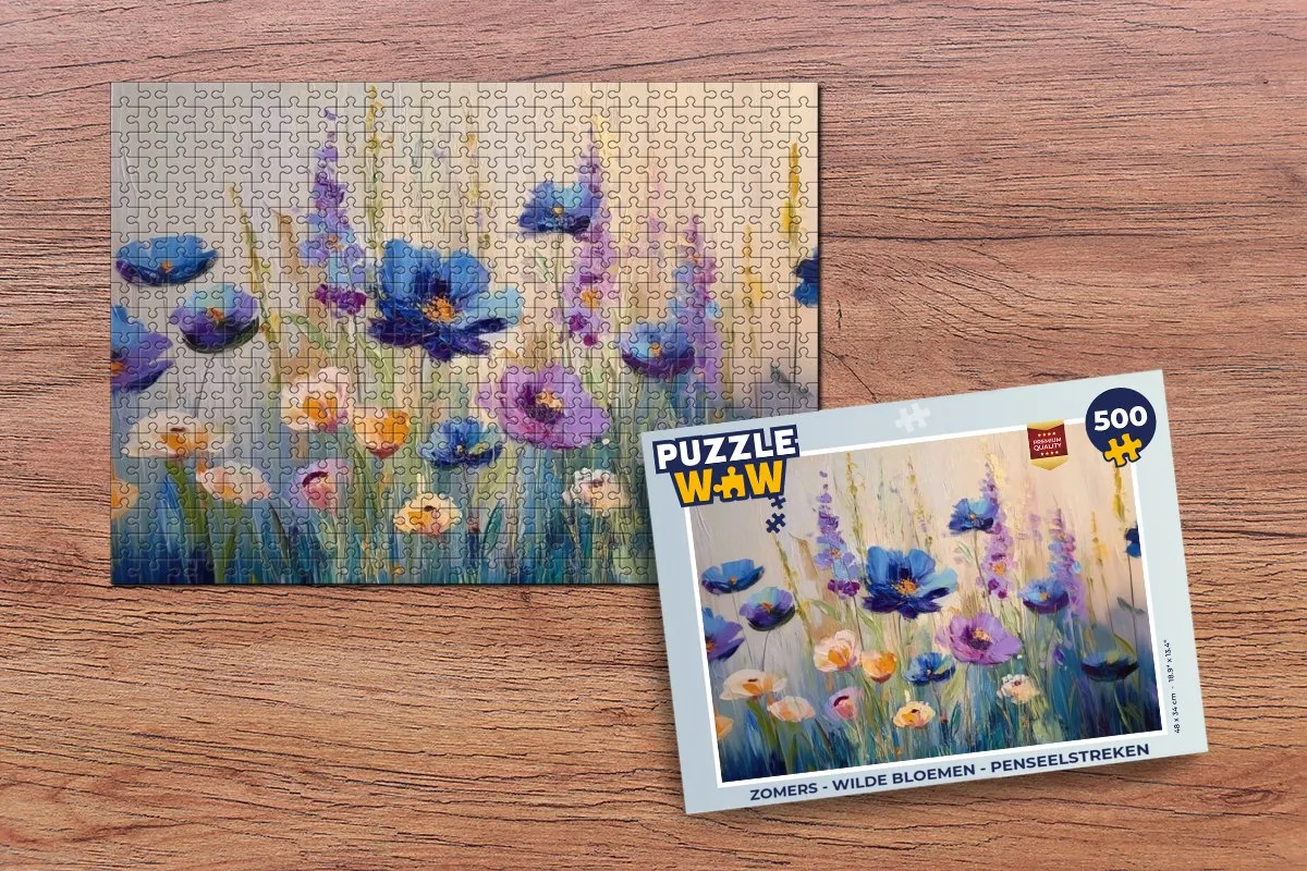 PuzzleWow Wilde Bloemen Legpuzzel 500 Stuks - Zomers