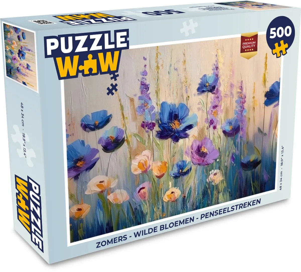 PuzzleWow Wilde Bloemen Legpuzzel 500 Stuks - Zomers