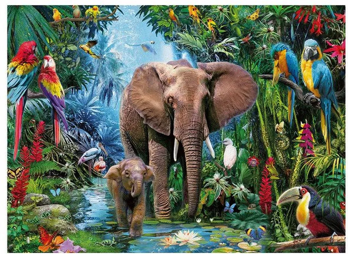 Ravensburger Olifanten in de Jungle Legpuzzel 150 Stuks - Multicolor