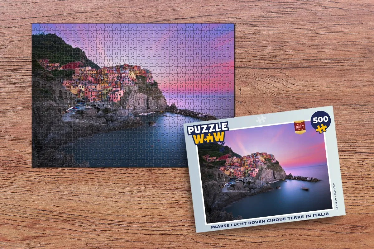 PuzzleWow Legpuzzel Cinque Terre 500 Stuks - Multicolor