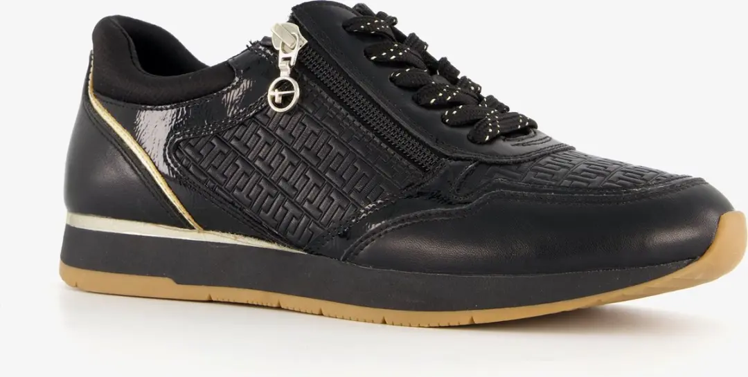 Tamaris dames sneakers zwart goud