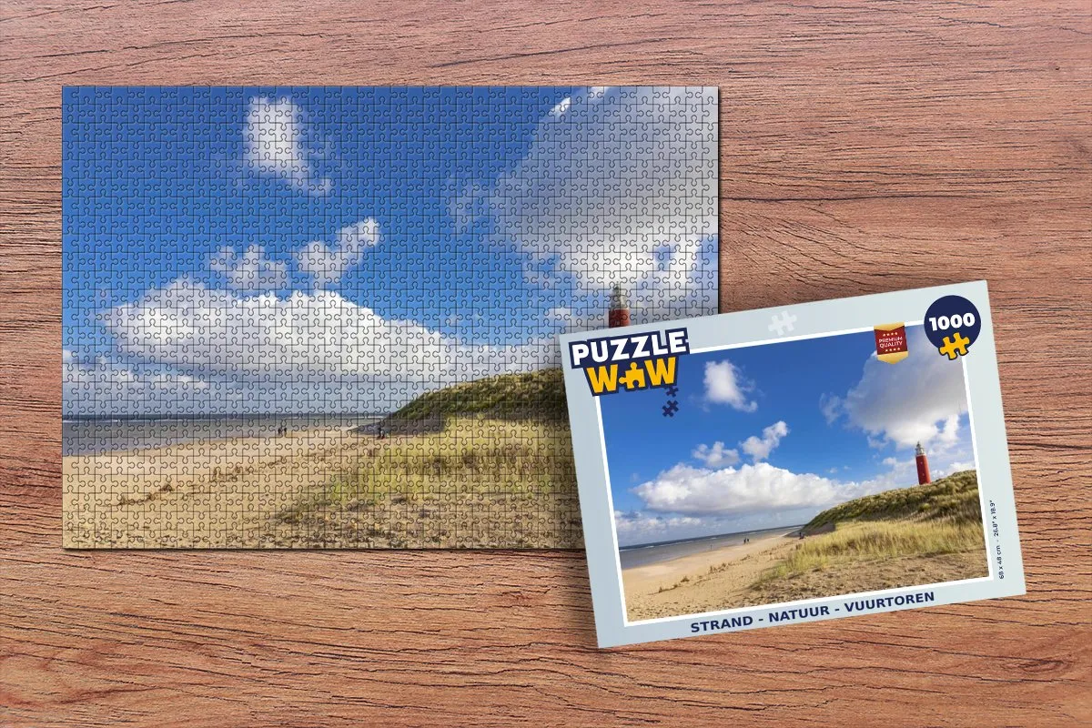 PuzzleWow Strand Natuur Vuurtoren Legpuzzel 1000 Stuks - Multicolor