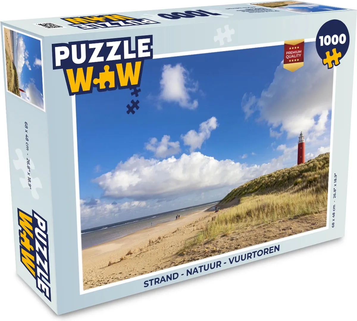PuzzleWow Strand Natuur Vuurtoren Legpuzzel 1000 Stuks - Multicolor