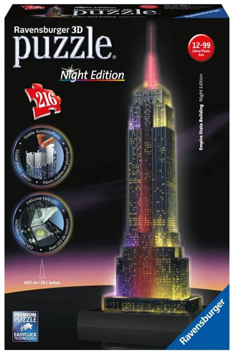 Ravensburger Empire State Building Night Edition 3D Puzzel 216 Stuks