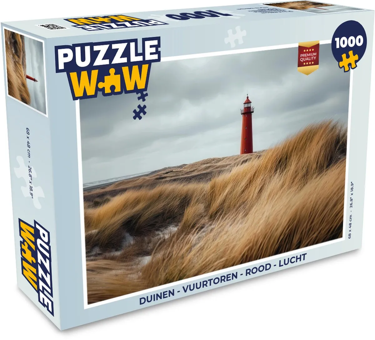 PuzzleWow Duinen Vuurtoren Legpuzzel 1000 Stuks - Rood