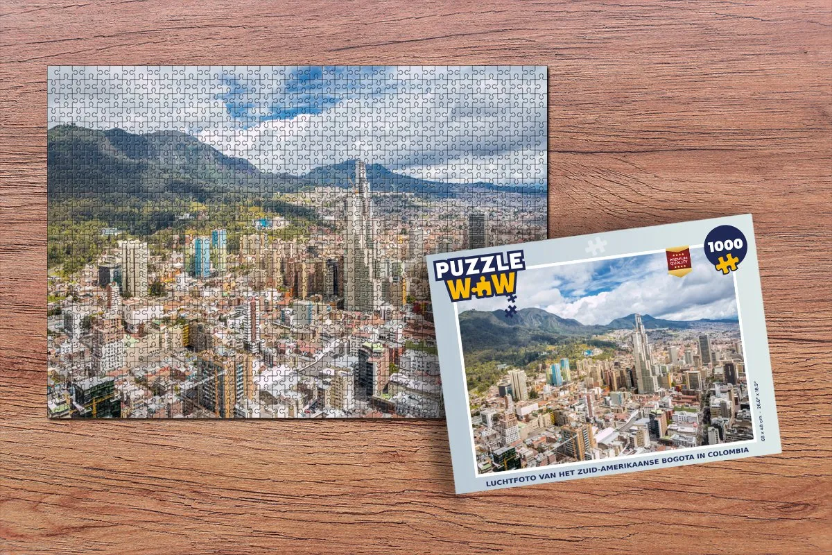 PuzzleWow Bogota Luchtfoto Legpuzzel 1000 Stuks - Multicolor