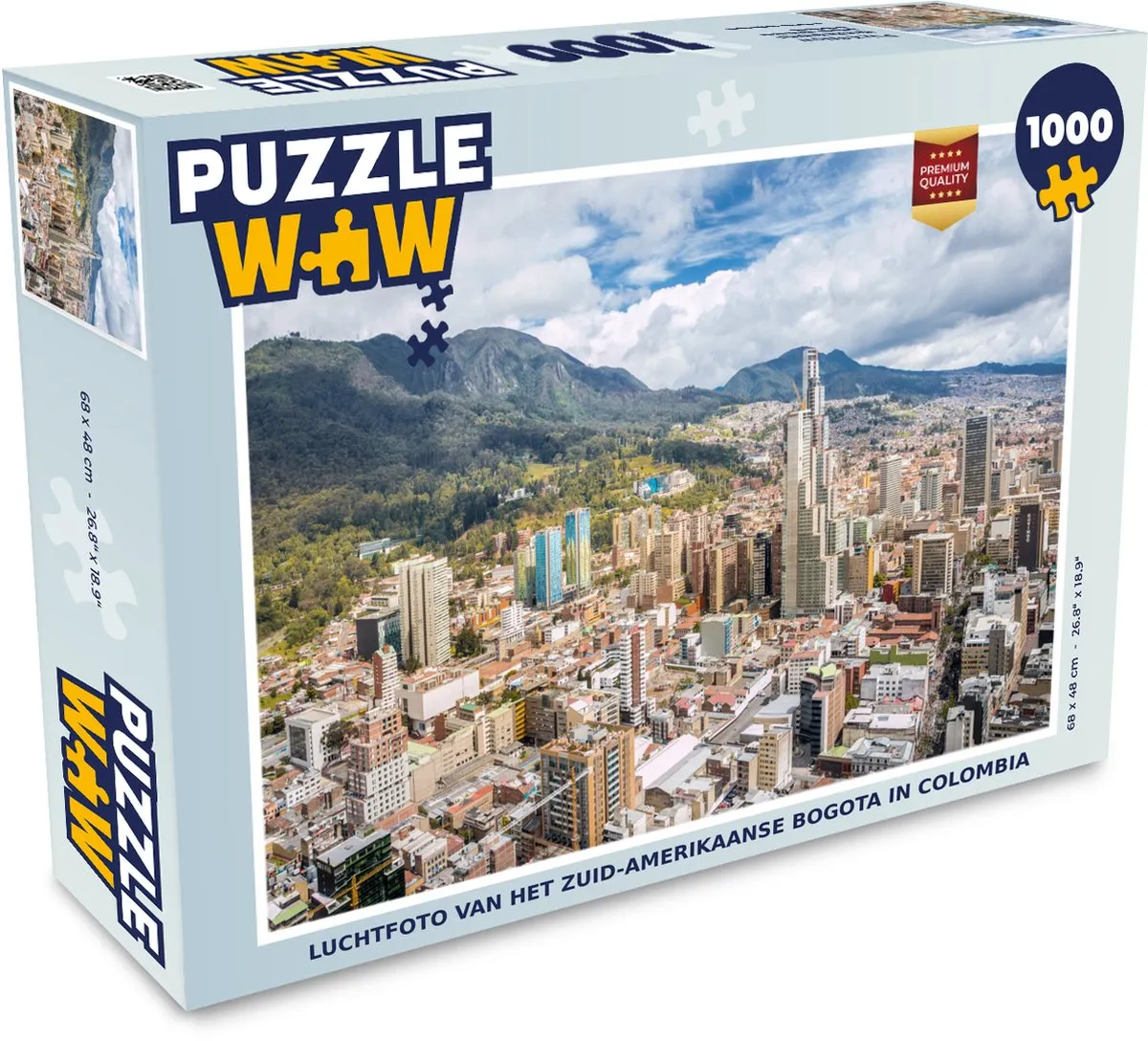 PuzzleWow Bogota Luchtfoto Legpuzzel 1000 Stuks - Multicolor