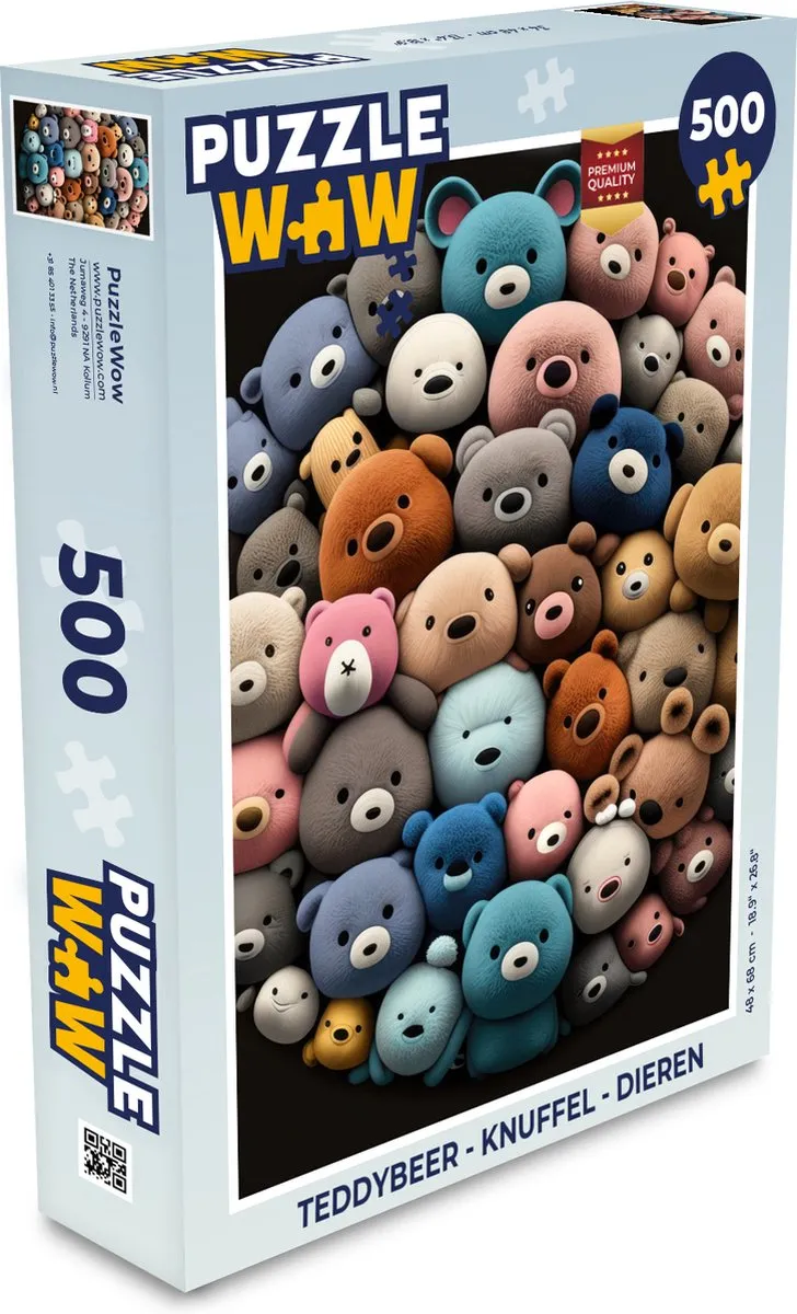 PuzzleWow Teddybeer Legpuzzel 500 Stuks - Multicolor