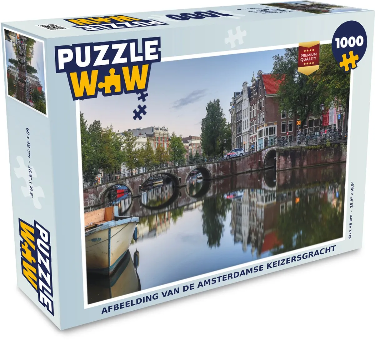 PuzzleWow Legpuzzel Amsterdamse Keizersgracht 1000 Stuks - Multicolor