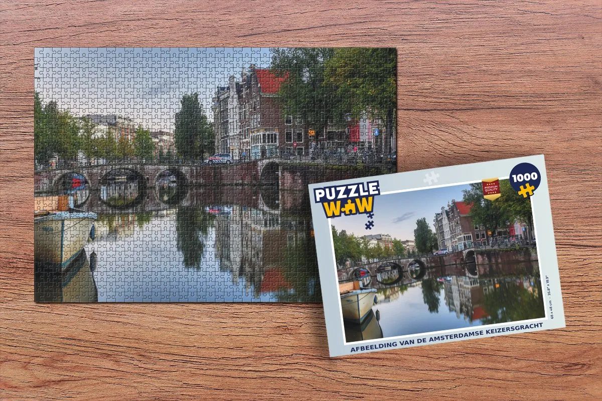 PuzzleWow Legpuzzel Amsterdamse Keizersgracht 1000 Stuks - Multicolor
