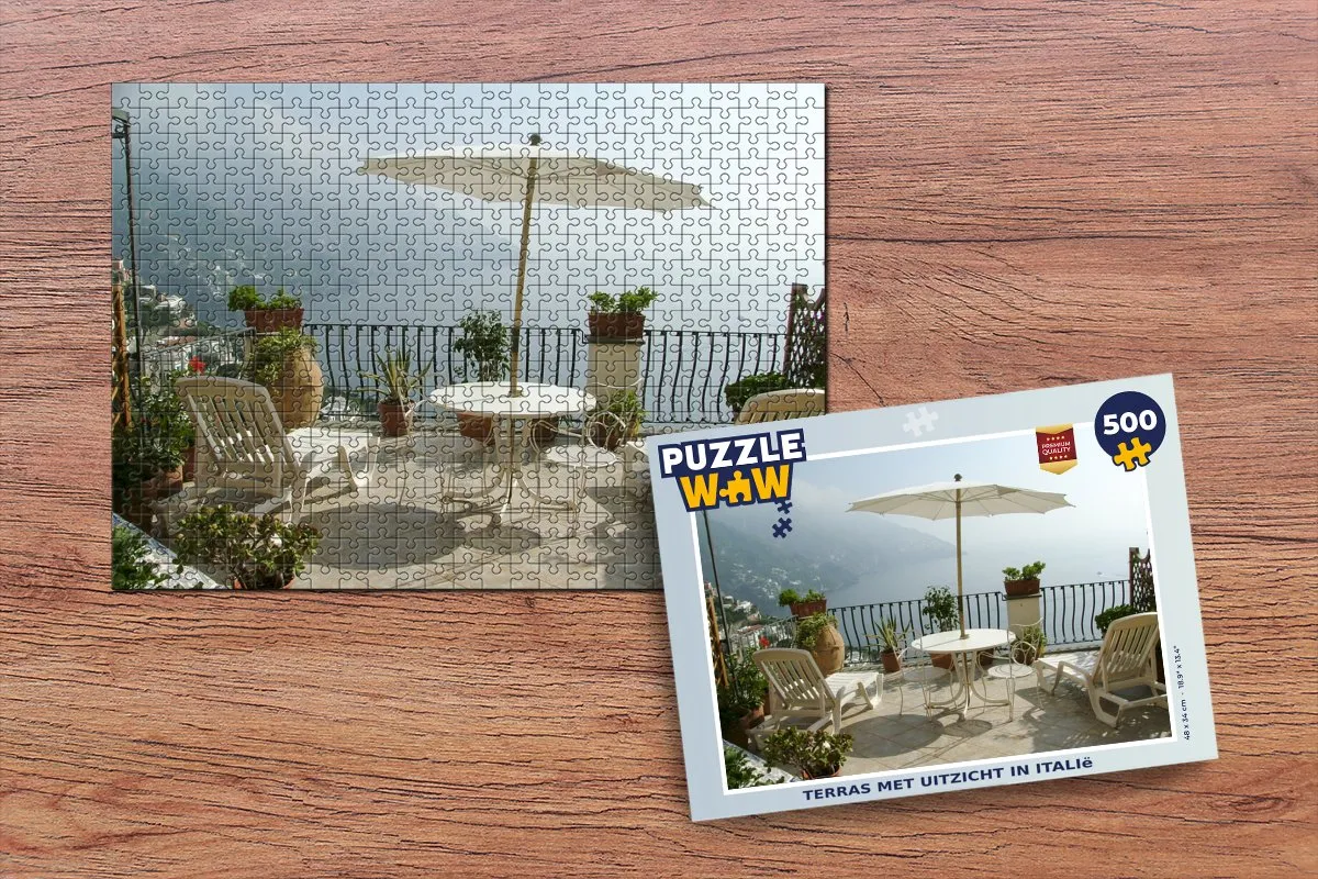 PuzzleWow Legpuzzel Terras Italië 500 Stuks - Multicolor