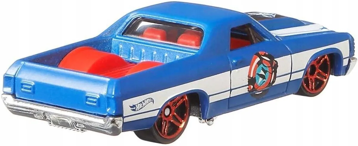 Hot Wheels Marvel '71 El Camino Captain America Venom - Wit/Blauw/Rood