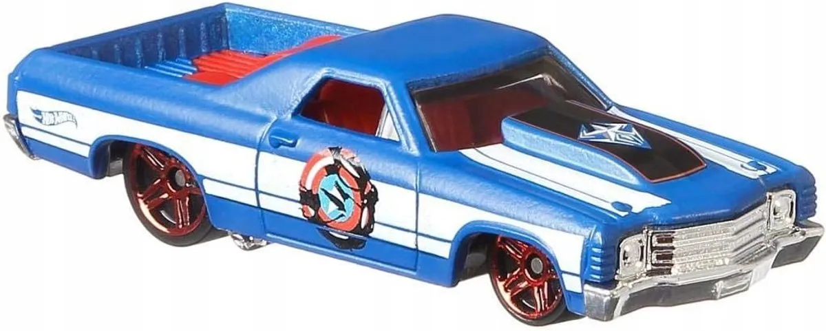 Hot Wheels Marvel '71 El Camino Captain America Venom - Wit/Blauw/Rood