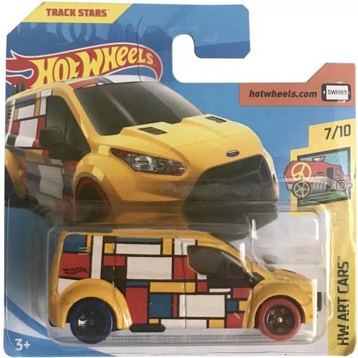 Hot Wheels Ford Transit Connect Art-Car 7cm - Geel
