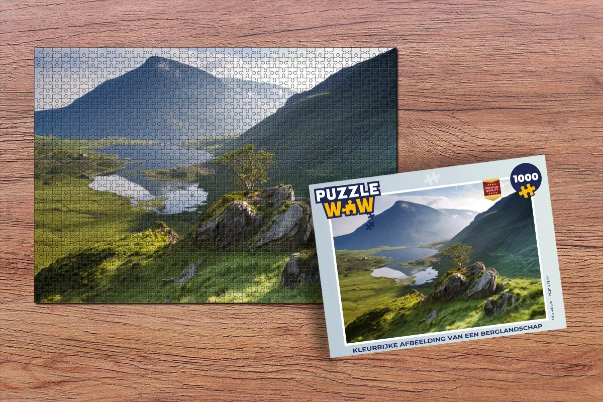 PuzzleWow Legpuzzel Berglandschap 1000 Stuks - Multicolor