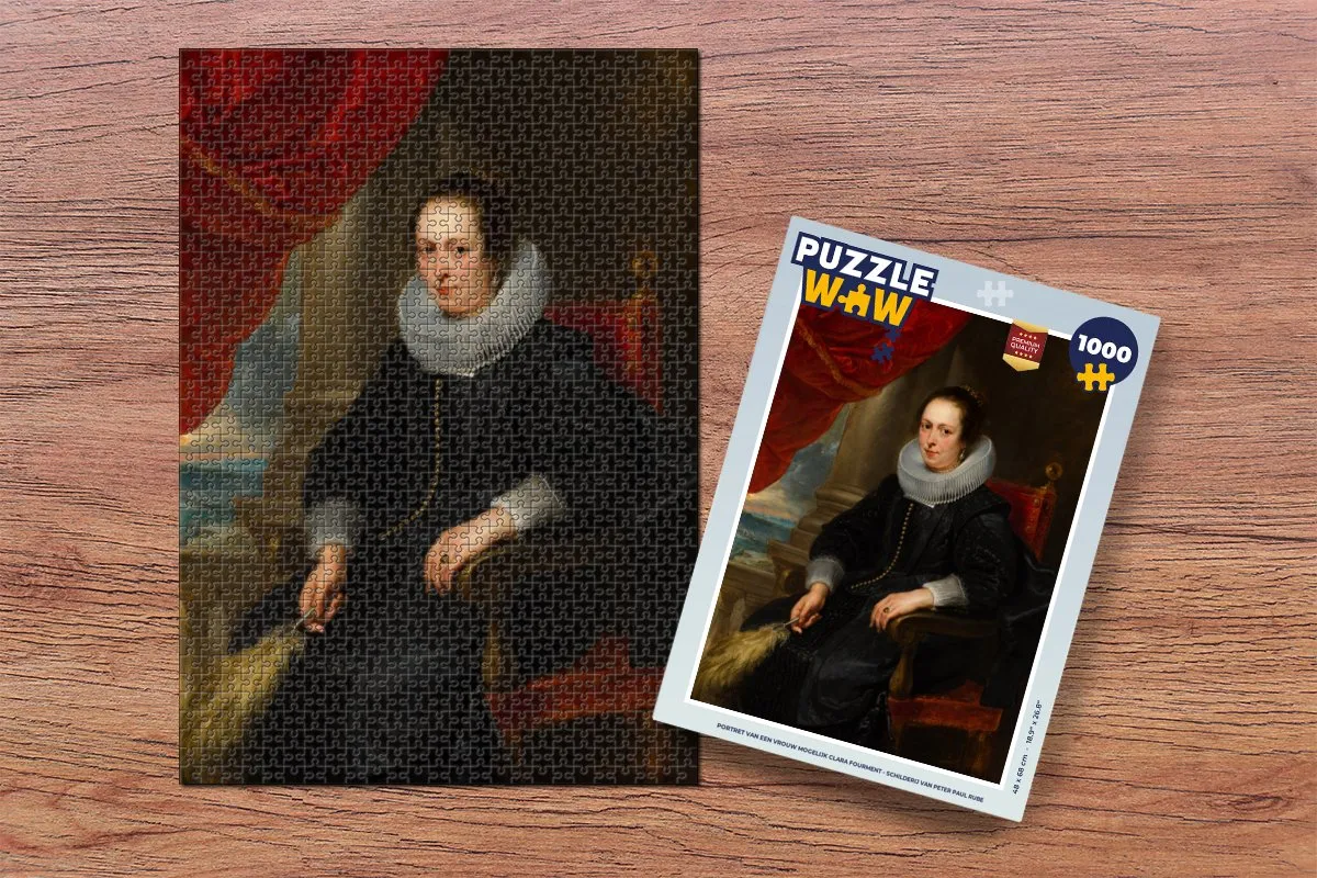 PuzzleWow Portret van een vrouw Clara Fourment Legpuzzel 1000 Stuks - Multicolor